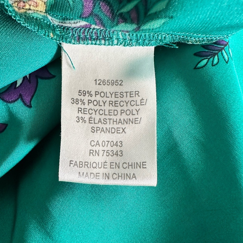 Rachel Zoe Teal and Purple Floral Wide Leg Pants - Picture 6 of 6